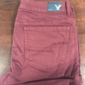 American Eagle Burgundy High Waisted Shorts BNWT